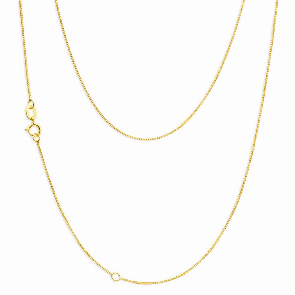 9ct Yellow Gold Box 45cm Chain with Extender