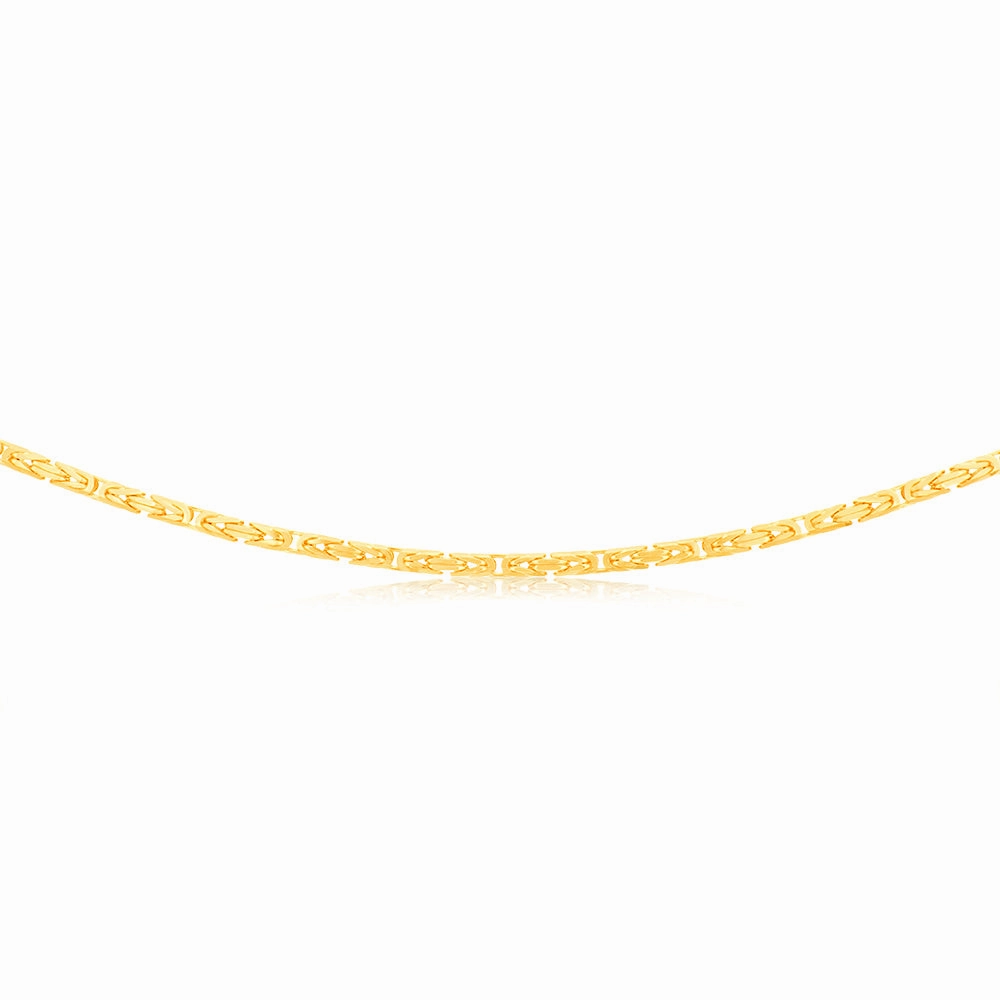 9ct Yellow Gold Byzantine 45cm Chain