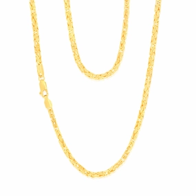 9ct Yellow Gold Byzantine 45cm Chain
