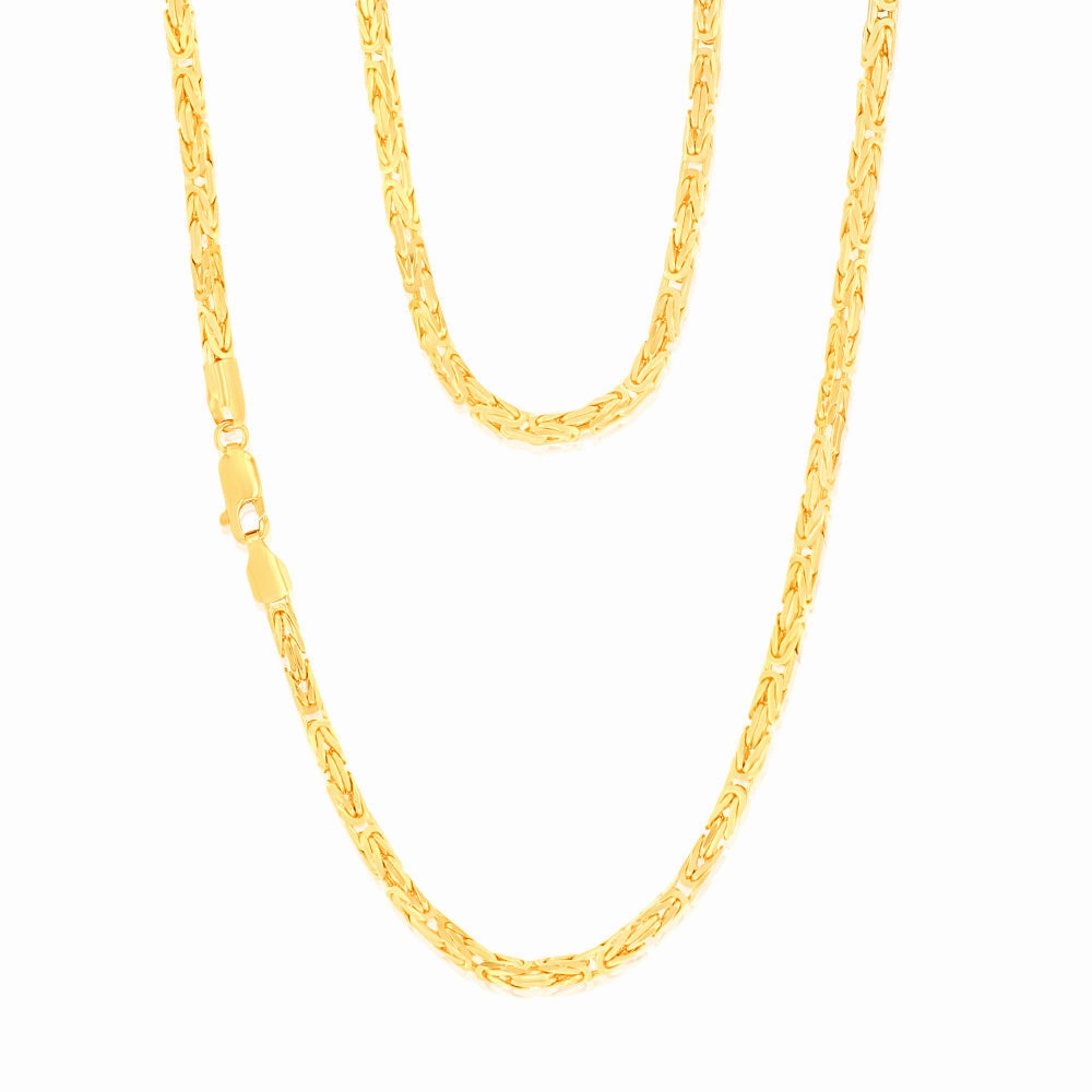 9ct Yellow Gold Byzantine 45cm Chain