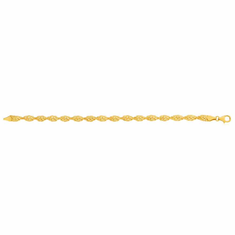 9ct Yellow Gold Copper Filled 19cm Singapore Bracelet 70Gauge