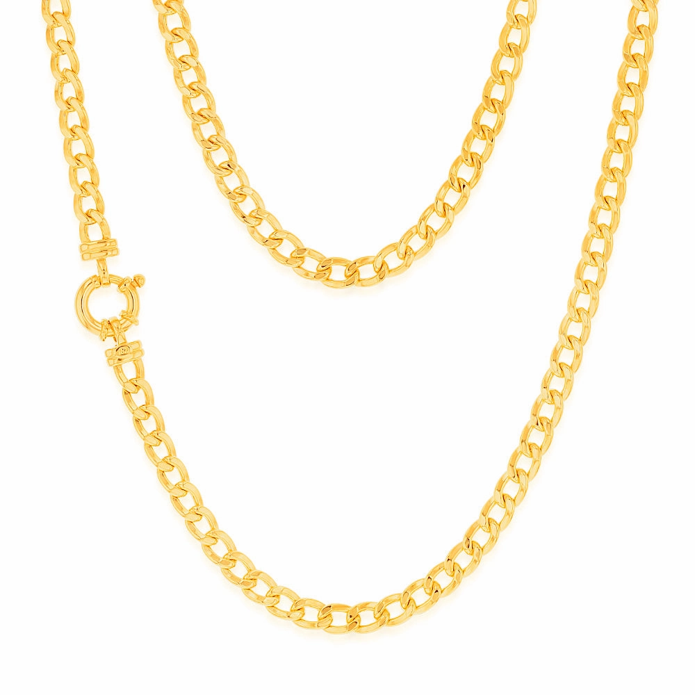 9ct Yellow Gold Copper Filled 45cm Curb Chain Boltring 150Gauge
