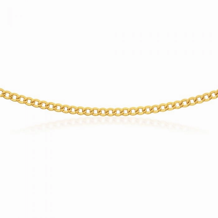 9ct Yellow Gold Copper Filled Curb 100 gauge Chain in 45cm