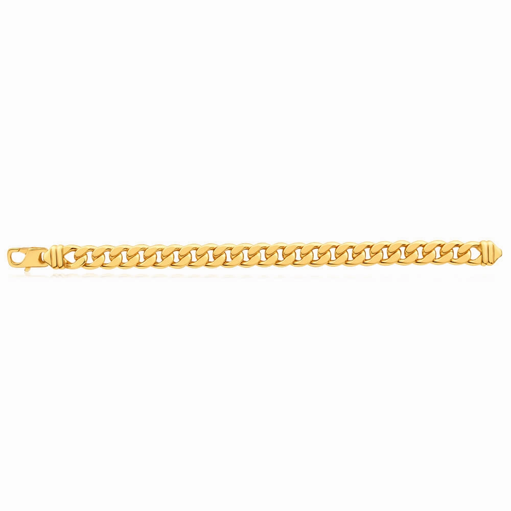 9ct Yellow Gold Copper Filled Curb 22cm Bracelet 300 Gauge