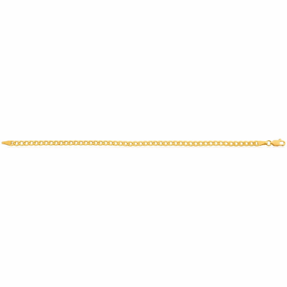 9ct Yellow Gold Copper Filled Curb Bracelet 100Gauge