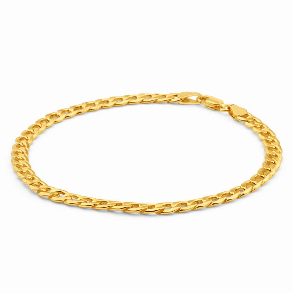 9ct Yellow Gold Copper Filled Curb Bracelet 120Gauge
