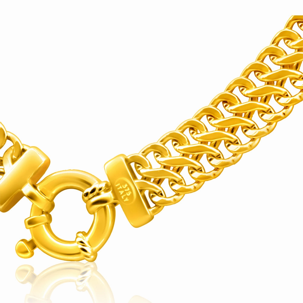9ct Yellow Gold Copper Filled Mesh 45cm Chain 100Gauge with a Boltring