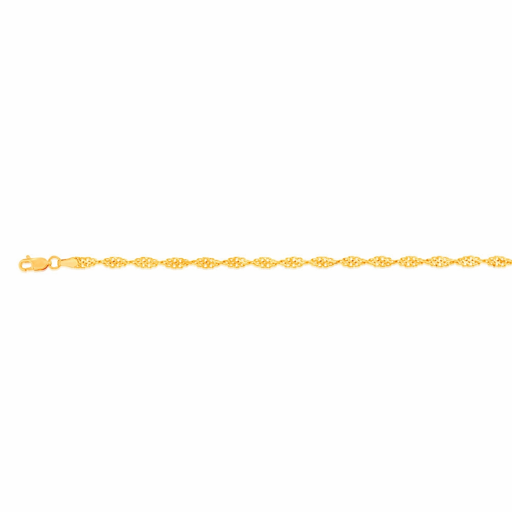 9ct Yellow Gold Copper Filled Singapore Bracelet