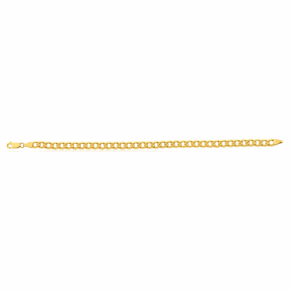 9ct Yellow Gold Copperfilled 21cm Curb Bracelet 150 Gauge