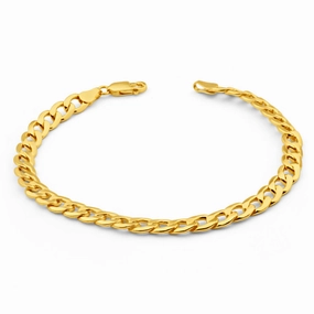 9ct Yellow Gold Copperfilled 21cm Curb Bracelet 150 Gauge