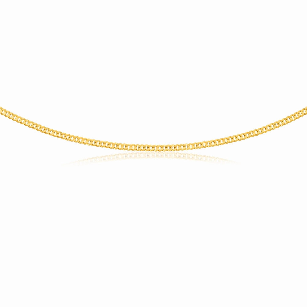 9ct Yellow Gold Curb Chain 45cm 90 Gauge