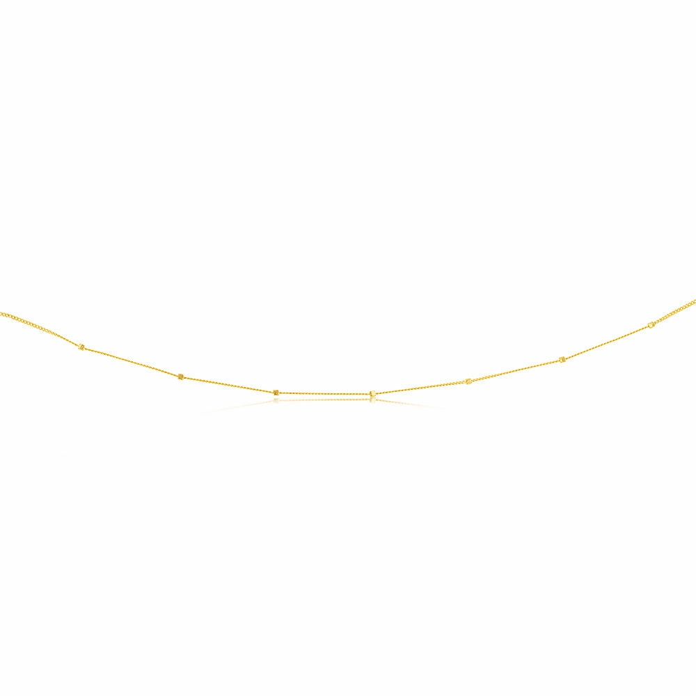 9ct Yellow Gold Curb With Diamond Cut Dices 45cm Chain