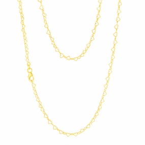 9ct Yellow Gold Fancy Heart 45cm Chain