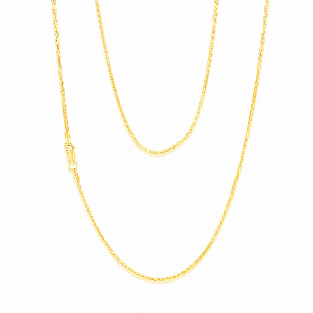 9ct Yellow Gold Fancy Wheat 45cm Chain
