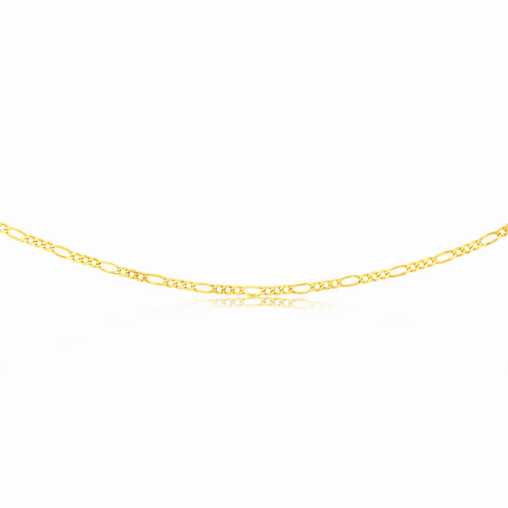 9ct Yellow Gold Figaro 50cm 80 Gauge Chain