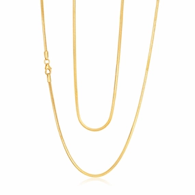 9ct Yellow Gold Filled 55cm Square Snake Chain