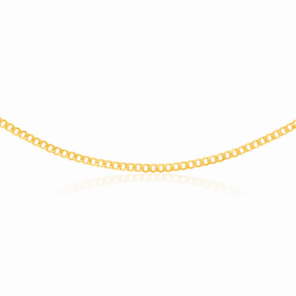 9ct Yellow Gold Filled Bevelled Curb 120 Gauge 70cm Chain