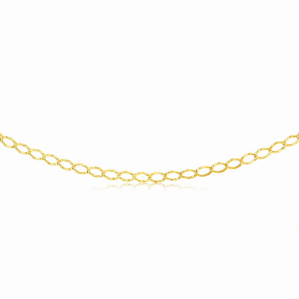 9ct Yellow Gold Open Curb 45cm Chain