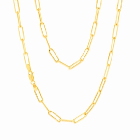 9ct Yellow Gold Paperclip 45cm Chain