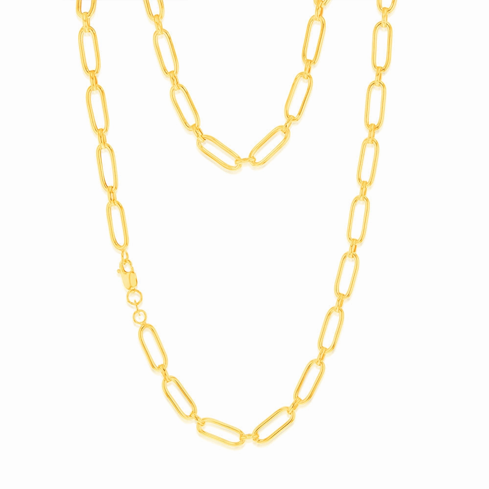 9ct Yellow Gold Paperclip 45cm Chain