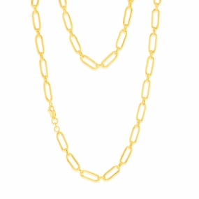 9ct Yellow Gold Paperclip 45cm Chain