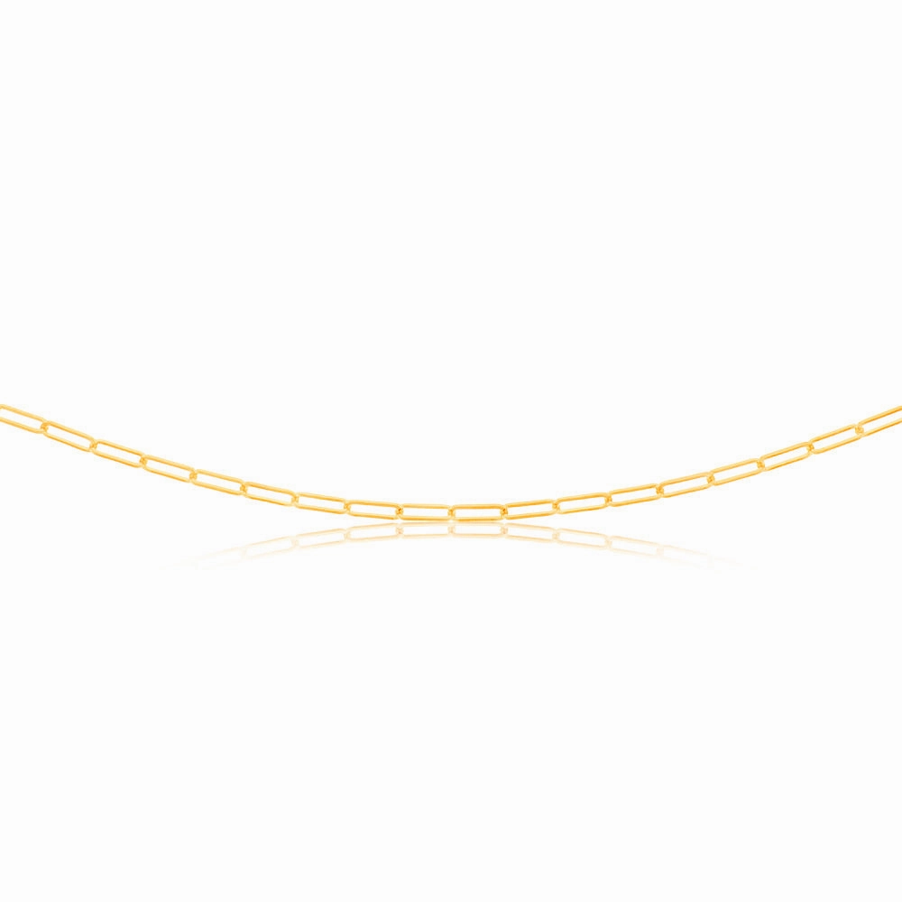 9ct Yellow Gold Paperclip Toggle Bar 43cm Chain