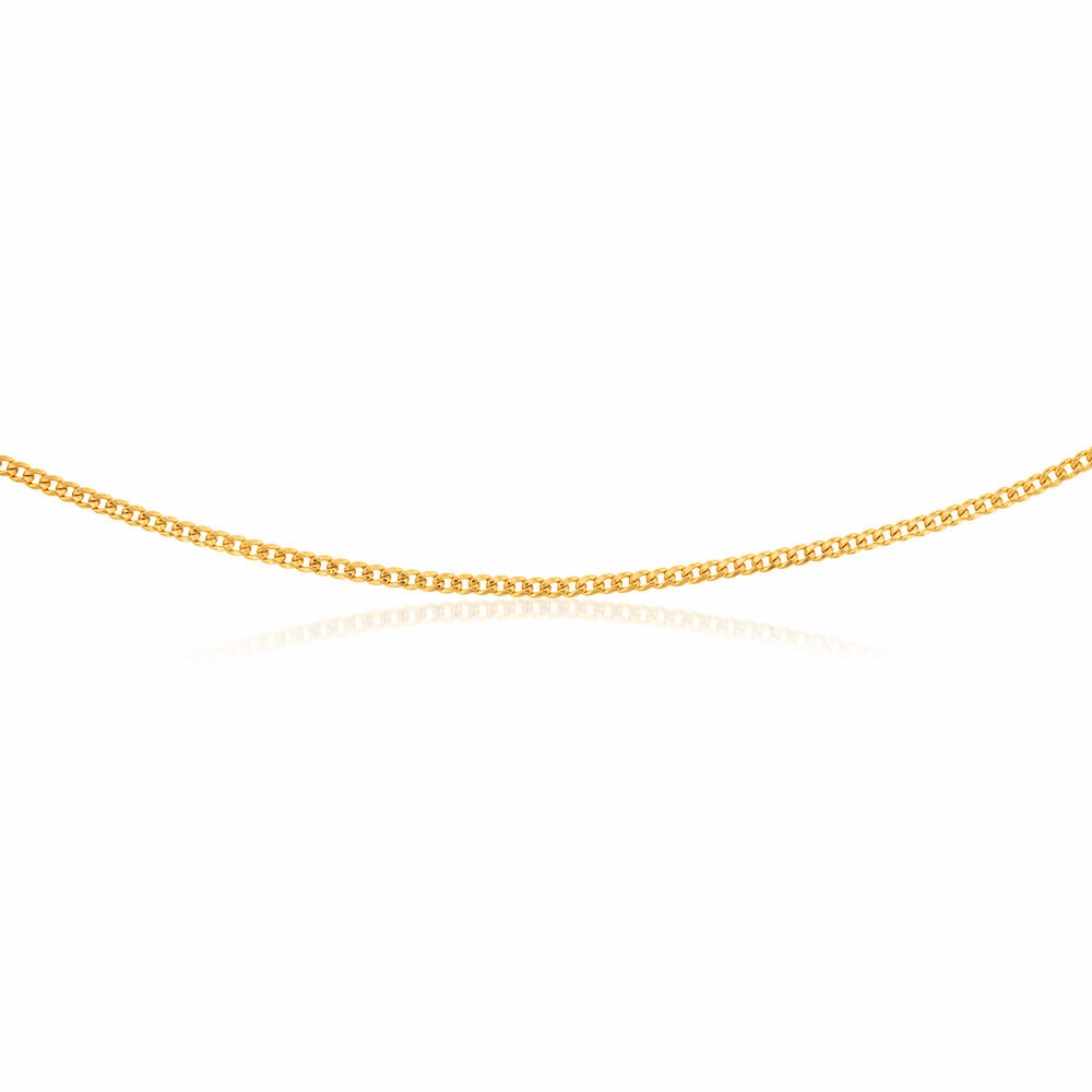 9ct Yellow Gold Rounded Tight Curb 80 Gauge 50cm Chain
