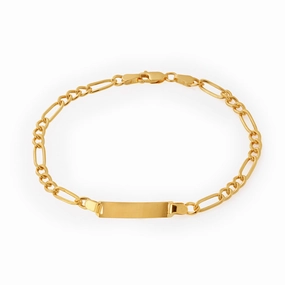 9ct Yellow Gold Silver Filled 19cm Figaro Bracelet