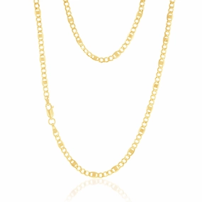 9ct Yellow Gold Silver Filled 1:3  Curb  Anchor 80 Gauge 45cm Chain
