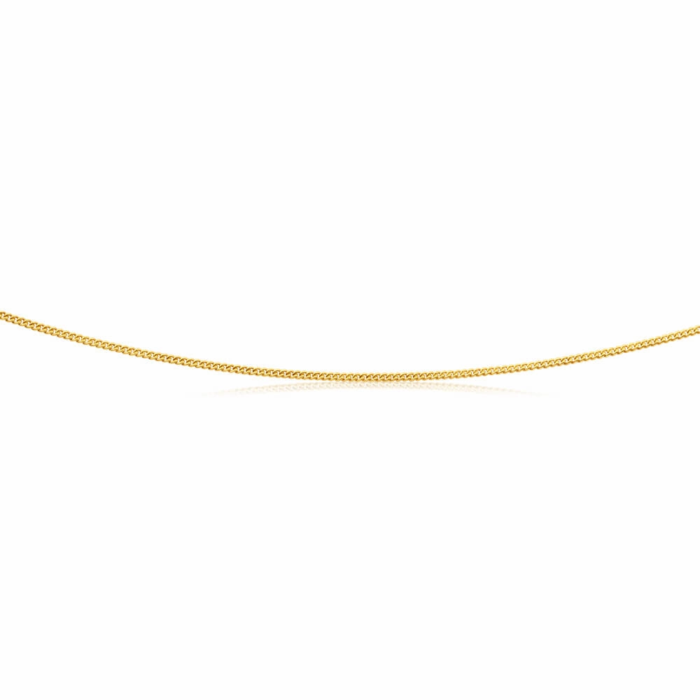 9ct Yellow Gold Silver Filled 45cm Curb Chain 30 gauge