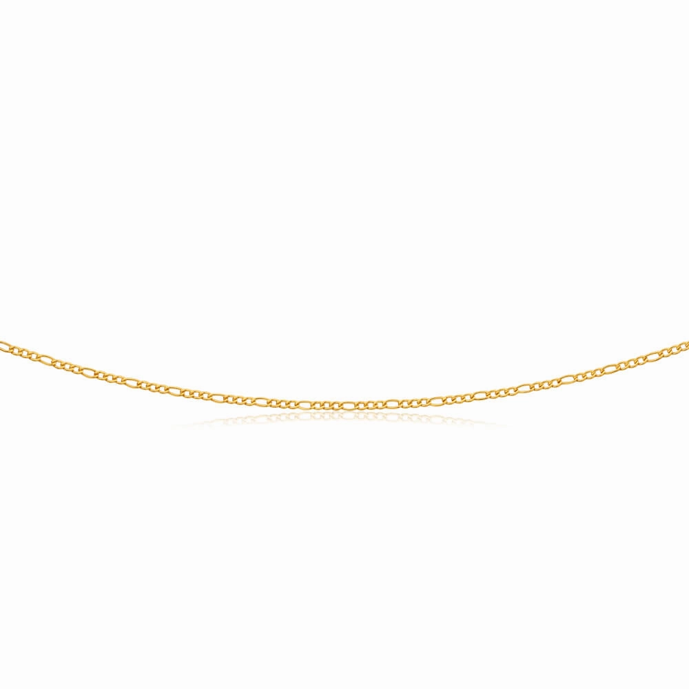 9ct Yellow Gold Silver Filled 45cm Figaro Chain 40 Gauge