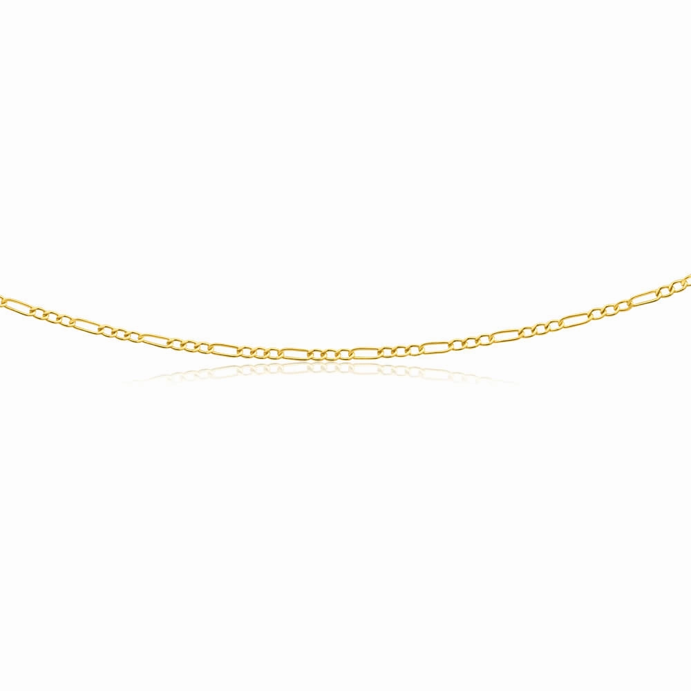 9ct Yellow Gold Silver Filled 45cm Figaro Chain 50 Gauge