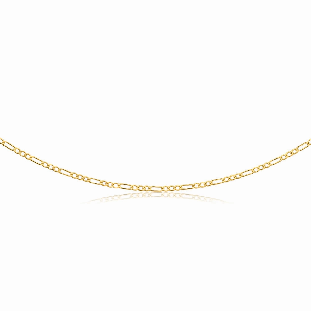 9ct Yellow Gold Silver Filled 50cm Figaro Chain 50 Gauge