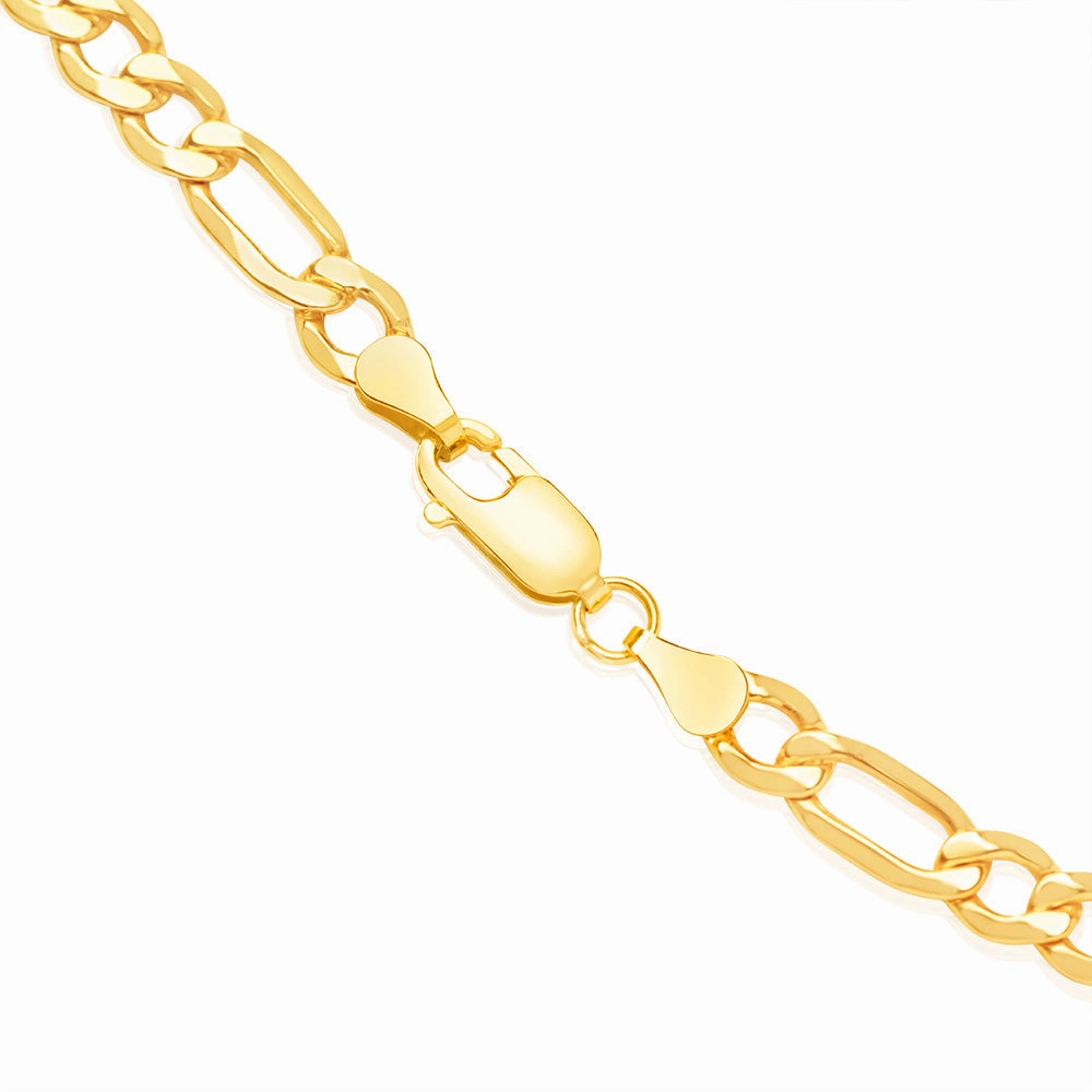 9ct Yellow Gold Silver Filled 55cm Figaro Chain 150 Gauge