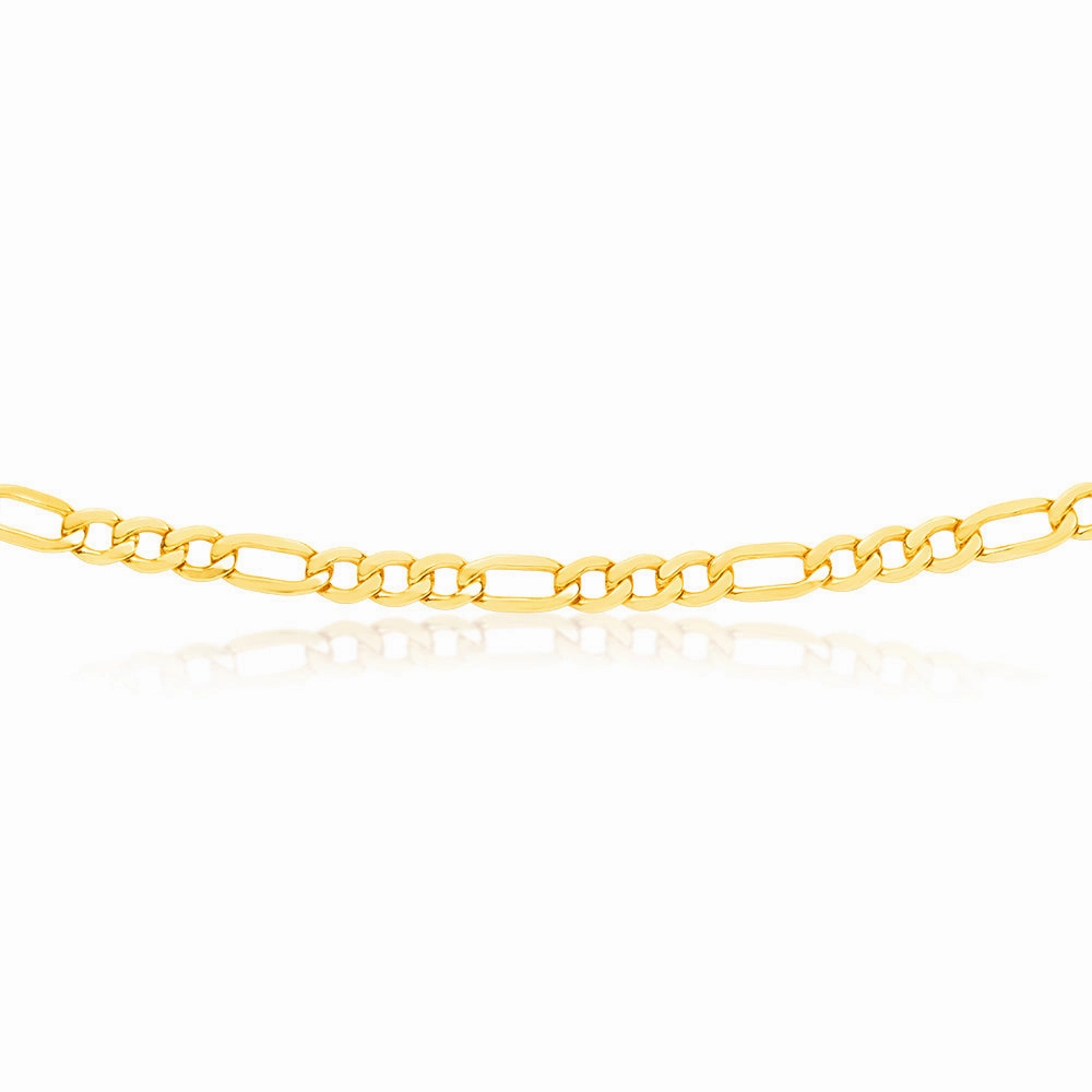 9ct Yellow Gold Silver Filled 55cm Figaro Chain 150 Gauge