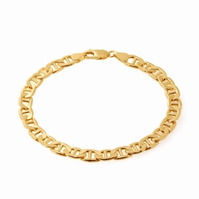 9ct Yellow Gold Silver Filled Anchor 170 Gauge 21cm Bracelet