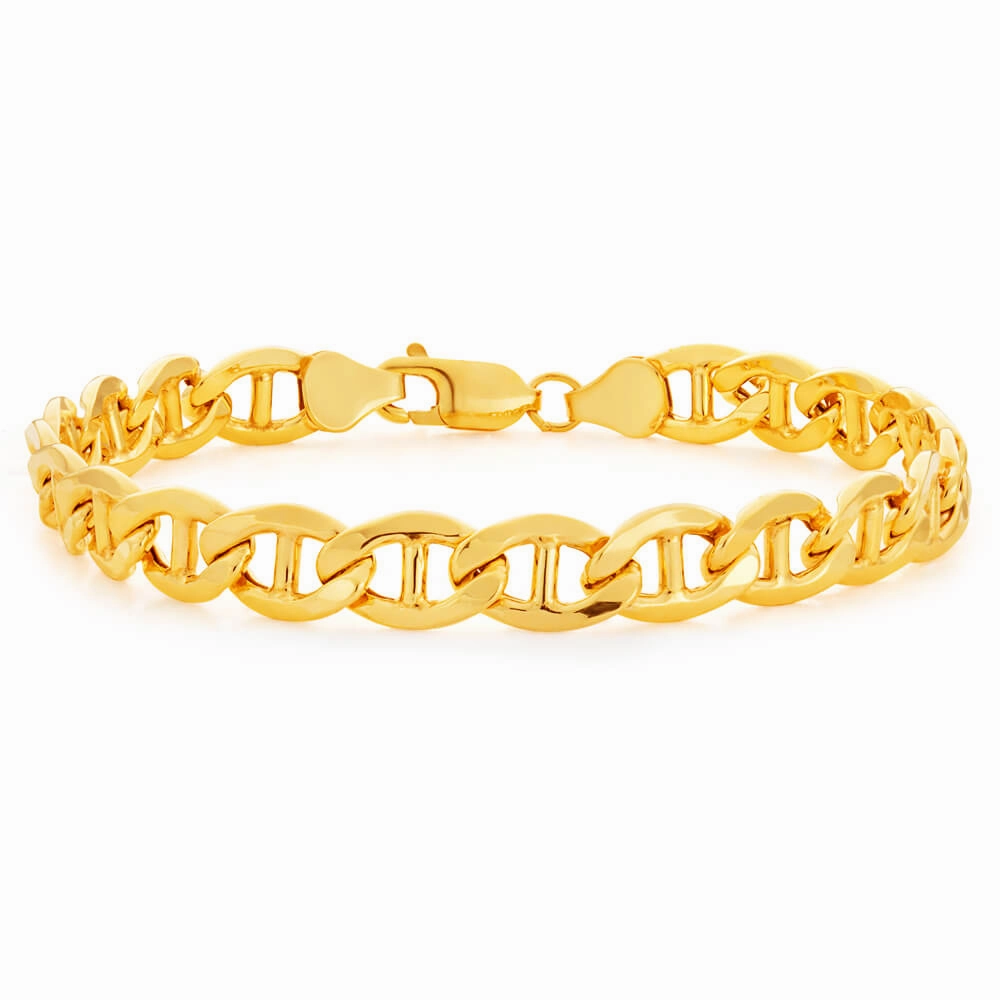 9ct Yellow Gold Silver Filled Anchor Bracelet