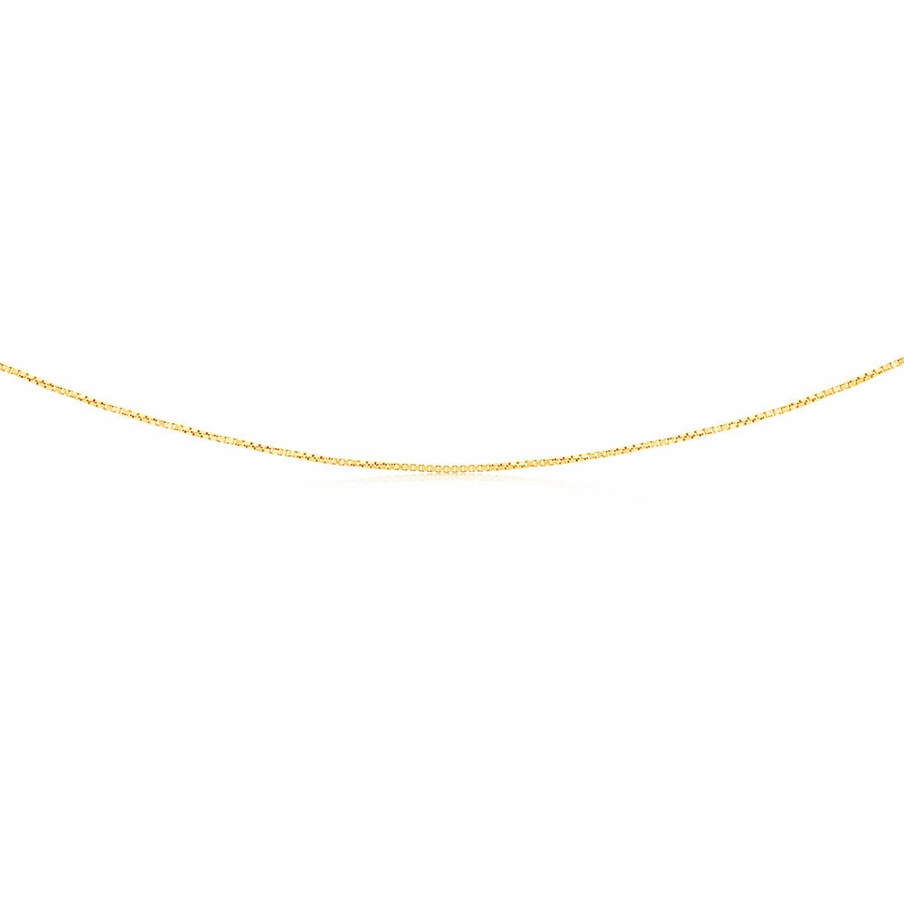 9ct Yellow Gold Silver Filled Box Link 45cm chain