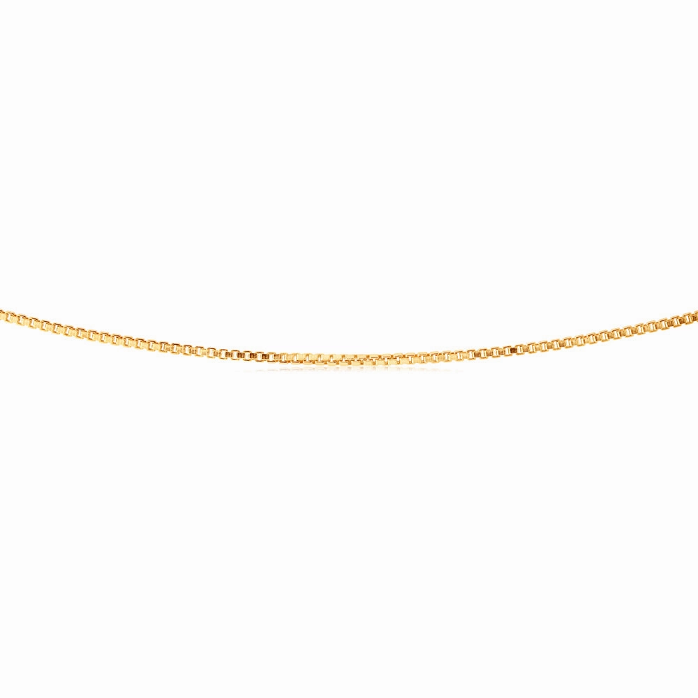 9ct Yellow Gold Silver FIlled Box Link 50cm Chain