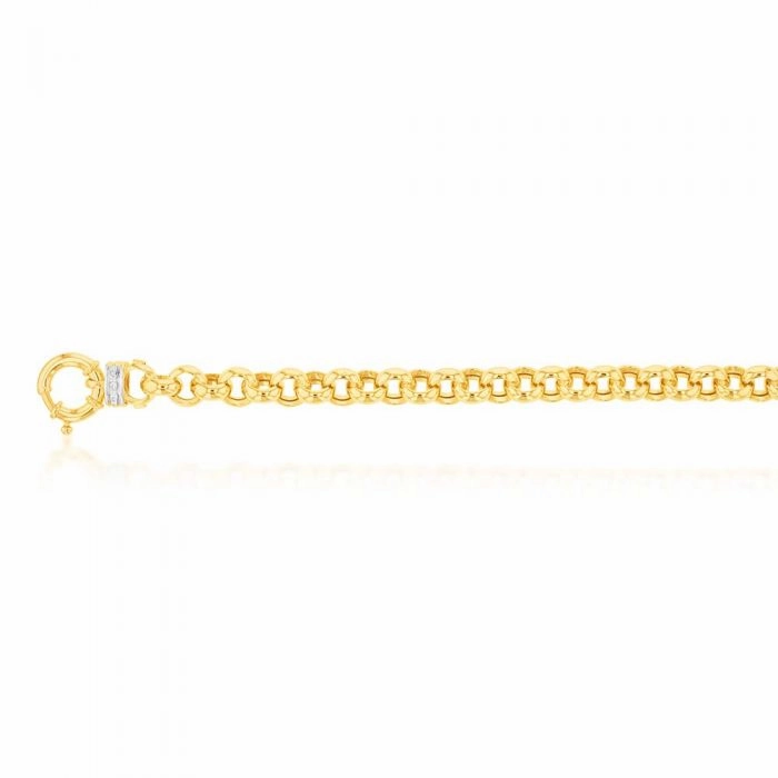 9ct Yellow Gold Silver Filled Cubic Zirconia Belcher darling 50cm Chain