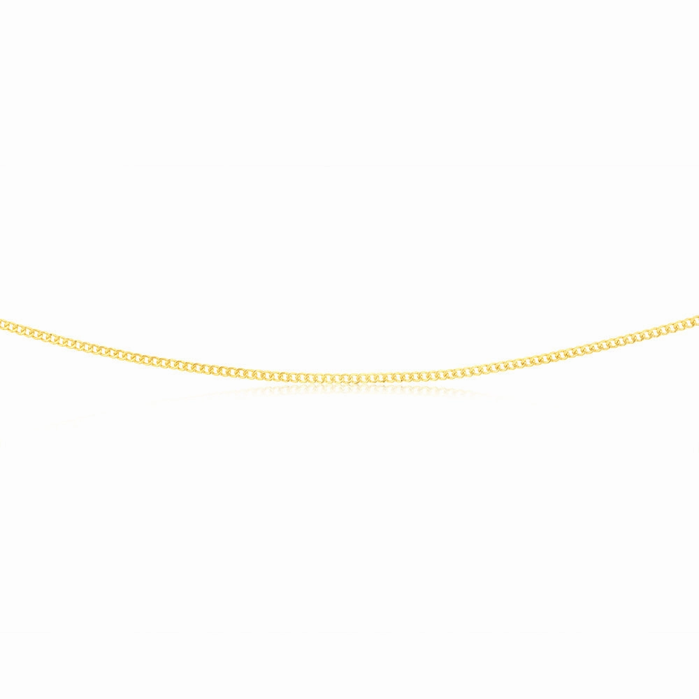 9ct Yellow Gold Silver Filled Delicate 45cm Curb Chain