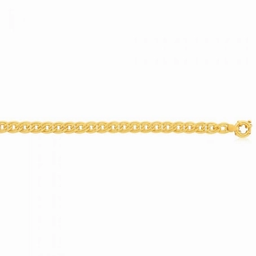 9ct Yellow Gold Silver Filled Double 19cm 140 Gauge Boltring Curb Bracelet