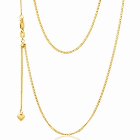 9ct Yellow Gold Silver Filled Extend 45cm Curb Chain 40 Gauge