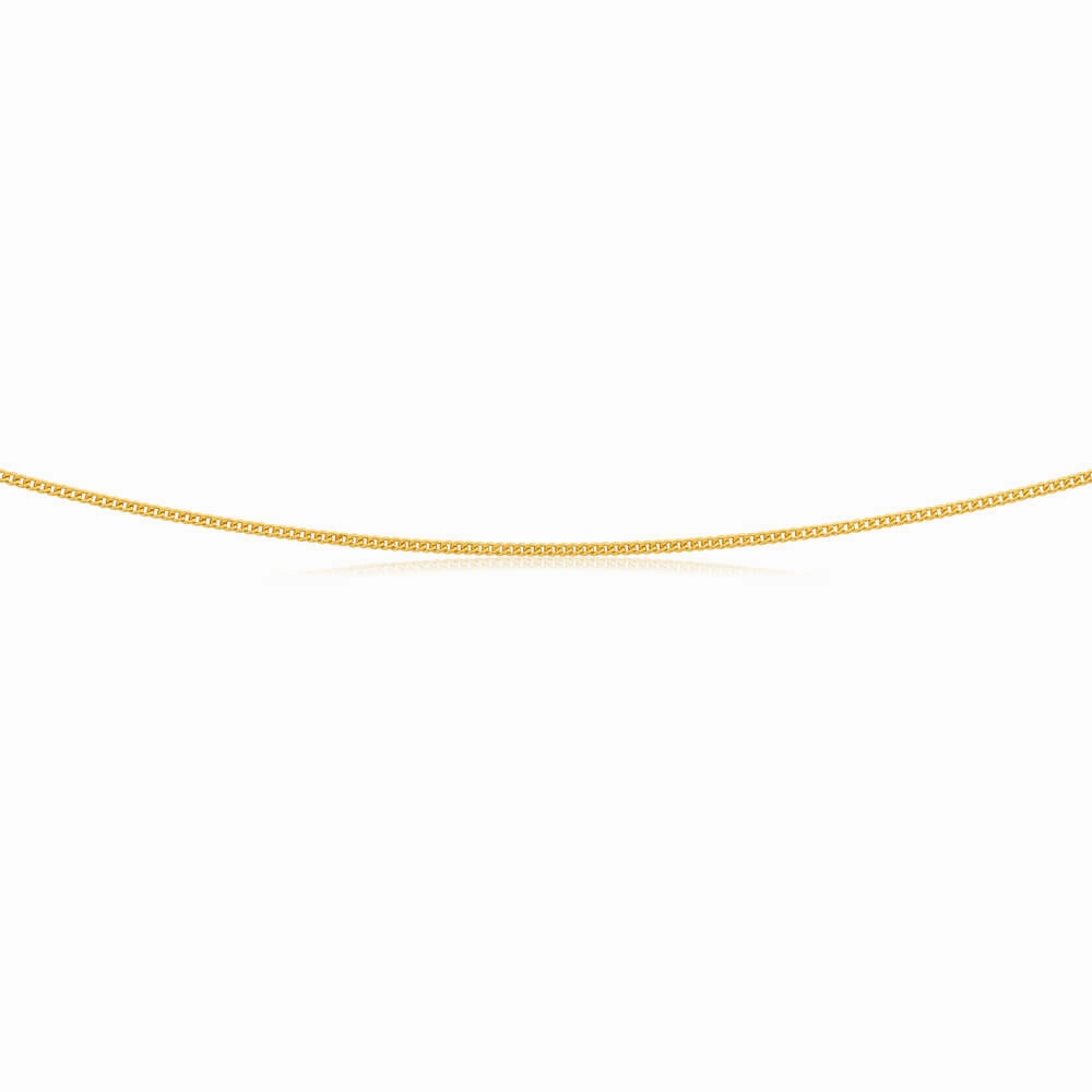 9ct Yellow Gold Silver Filled Extend 55cm Curb Chain 40 Gauge