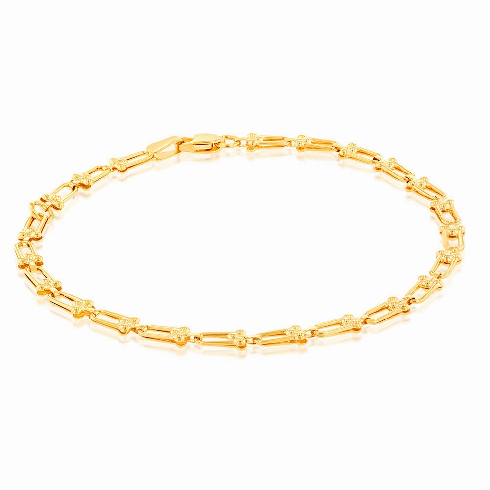 9ct Yellow Gold Silver Filled Fancy19cm Bracelet