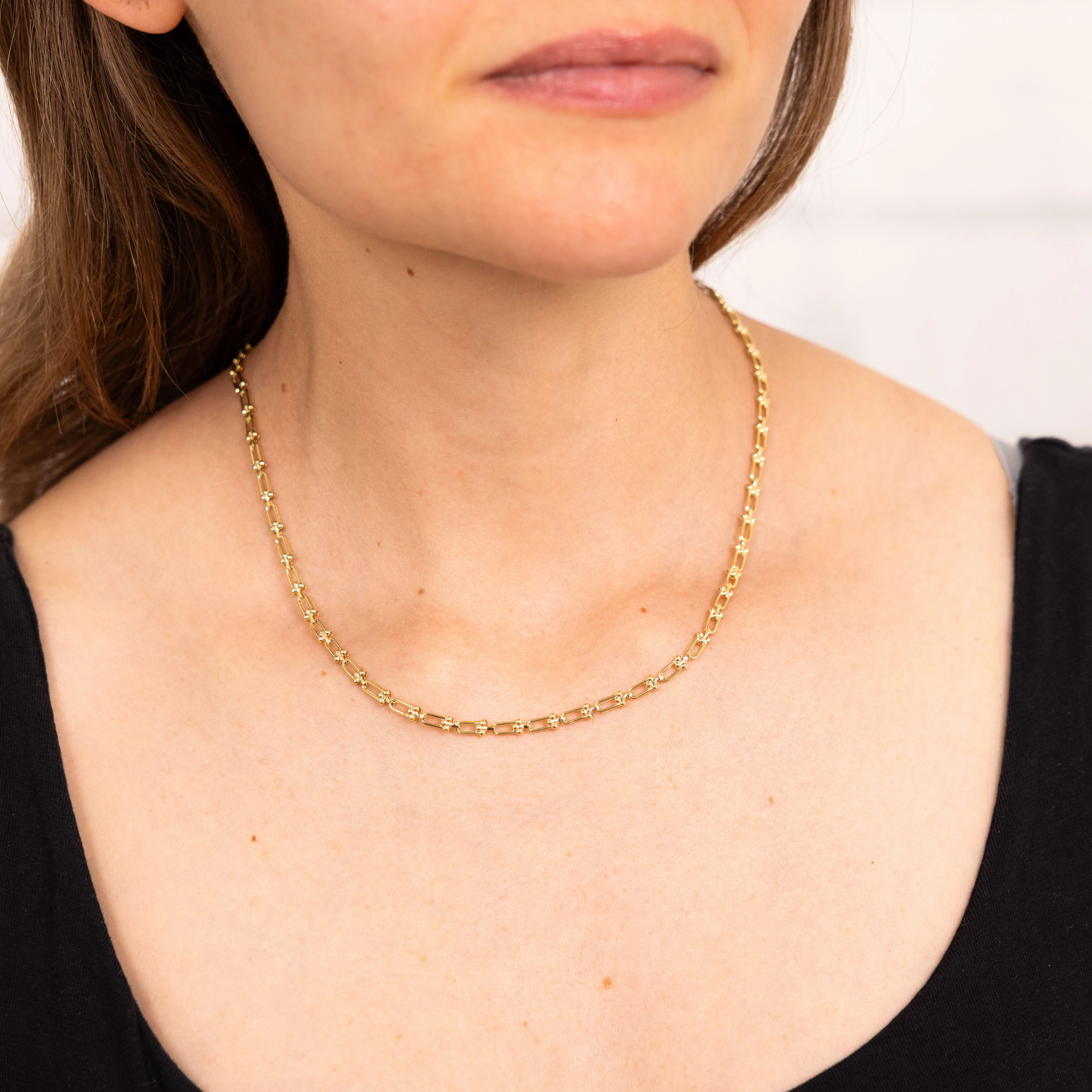 9ct Yellow Gold Silver-Filled Fancy 45cm Chain.