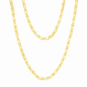 9ct Yellow Gold Silver-Filled Fancy 45cm Chain.