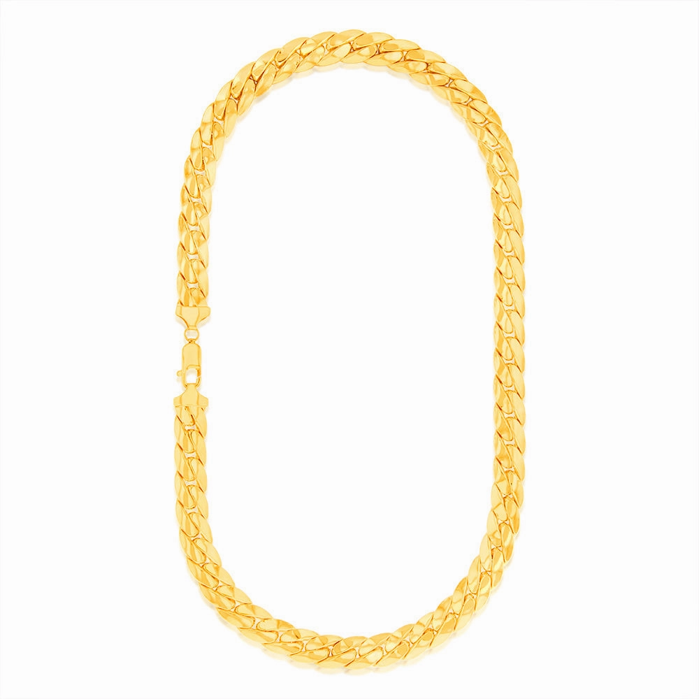 9ct Yellow Gold Silver-filled Fancy 50cm Chain