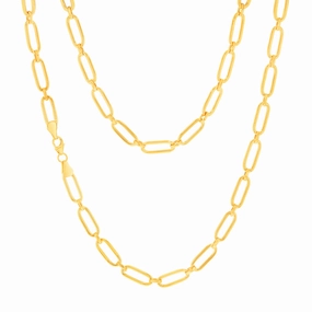 9ct Yellow Gold Silver-filled Fancy Elongated Belcher Link 50cm Chain