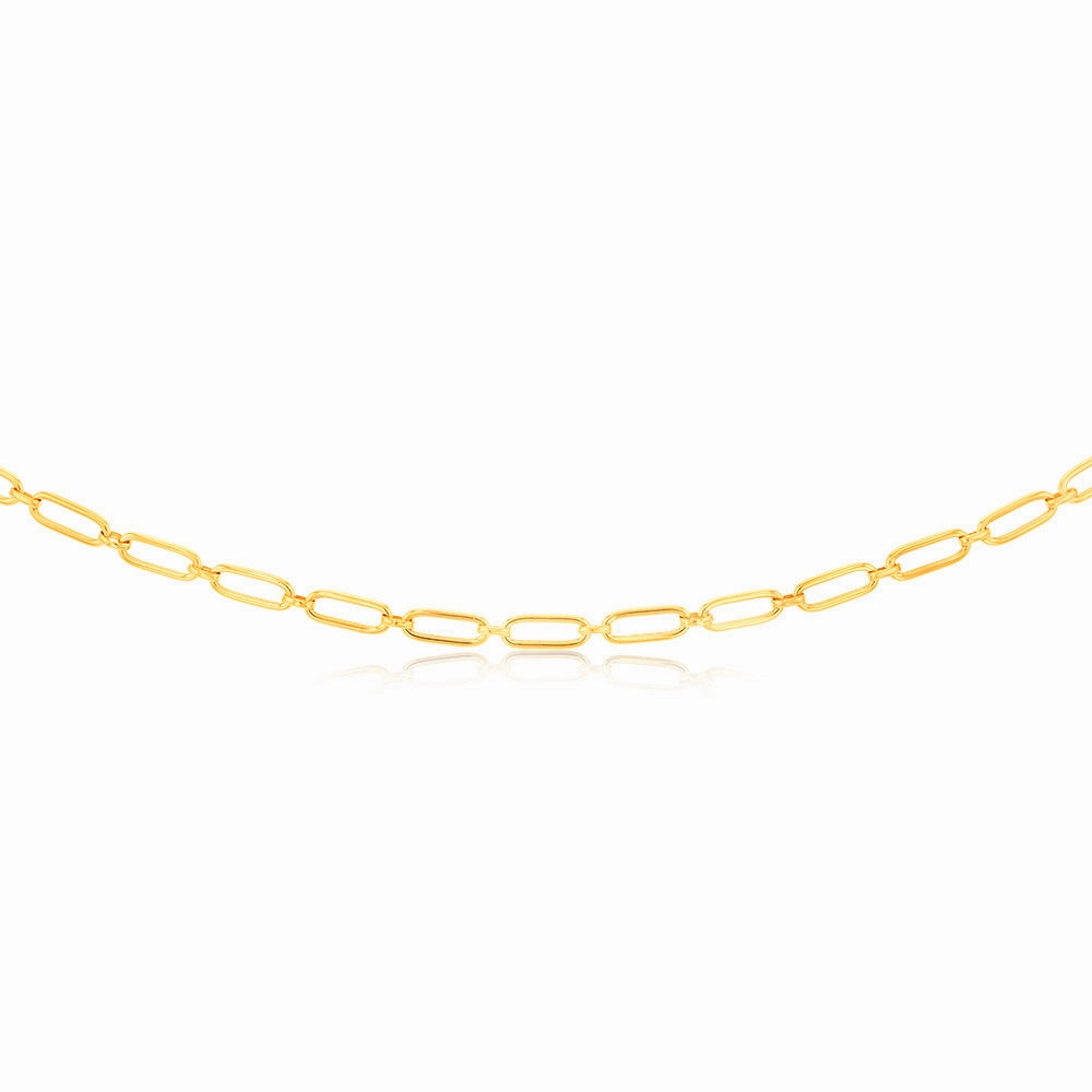 9ct Yellow Gold Silver-filled Fancy Elongated Belcher Link 50cm Chain